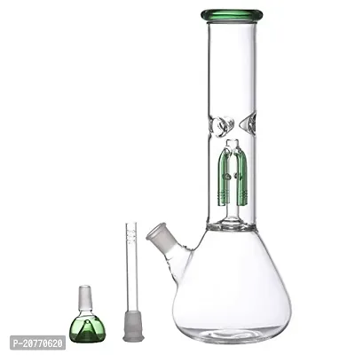 Metier Bongs 14 inch Glass Oval Bulb 4 Arm Tree Percolator Ice Bong Hookahs Water pipe  Shooter (35 cm, Green)-thumb2