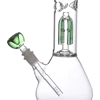 Metier Bongs 14 inch Glass Oval Bulb 4 Arm Tree Percolator Ice Bong Hookahs Water pipe  Shooter (35 cm, Green)-thumb3