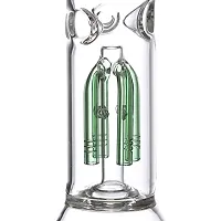 Metier Bongs 14 inch Glass Oval Bulb 4 Arm Tree Percolator Ice Bong Hookahs Water pipe  Shooter (35 cm, Green)-thumb2