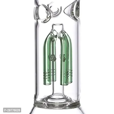 Metier Bongs 14 inch Glass Oval Bulb 4 Arm Tree Percolator Ice Bong Hookahs Water pipe  Shooter (35 cm, Green)-thumb3