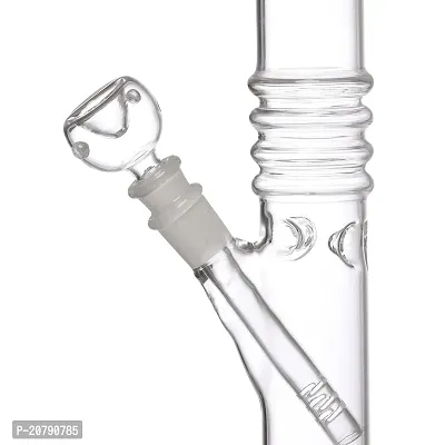 Metier Bongs 12 Inch Bend Glass Hookah Pipe Ice Bong with Chillum (35 cm, Clear)-thumb2