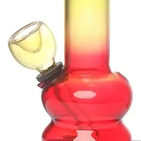 Metier  Bongs 5.5 Inch Tall Glass Water Pipe Bong, Portable Hookah, Smoking Pipe (Rasta Colour)-thumb1
