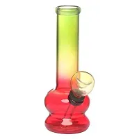 Metier  Bongs 5.5 Inch Tall Glass Water Pipe Bong, Portable Hookah, Smoking Pipe (Rasta Colour)-thumb2