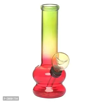Metier  Bongs 5.5 Inch Tall Glass Water Pipe Bong, Portable Hookah, Smoking Pipe (Rasta Colour)-thumb3