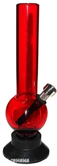 Metier 8 inch Transparent Red Acrylic Mini Smoking Bong.Pipe Diameter 3.0 cm (Transparent Red)-thumb0