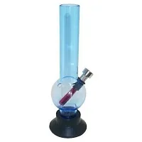 Metier Bongs 8 inch Transparent Sky Blue Acrylic Mini Smoking Bong.Pipe Dia  3.0 cm (Transparent Sky Blue)-thumb1