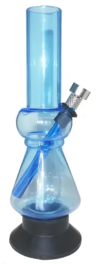 Metier 8 Inch Conical Bowl Small Acrylic Smoking Bong (Transparent Sky Blue)-thumb1