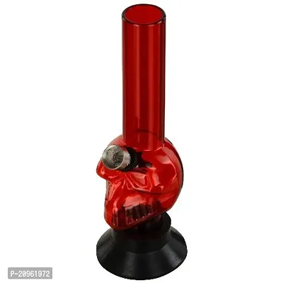 Metier 8 Inch Transparent Red Acrylic Mini Hookah Bong/Water pipe. Od - 3 cm