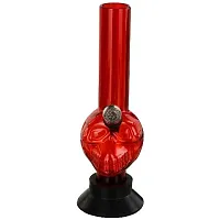 Metier 8 Inch Transparent Red Acrylic Mini Hookah Bong/Water pipe. Od - 3 cm-thumb1