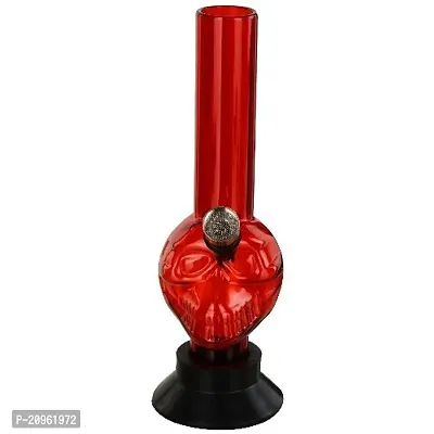 Metier 8 Inch Transparent Red Acrylic Mini Hookah Bong/Water pipe. Od - 3 cm-thumb2