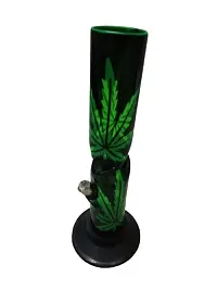 METIER 12 inch Bend Acrylic Bong With Leaf Print.(30 cm, Transparent Green with Leaf Print)-thumb1