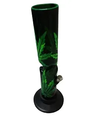 METIER 12 inch Bend Acrylic Bong With Leaf Print.(30 cm, Transparent Green with Leaf Print)-thumb2