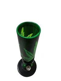 METIER 12 inch Bend Acrylic Bong With Leaf Print.(30 cm, Transparent Green with Leaf Print)-thumb3