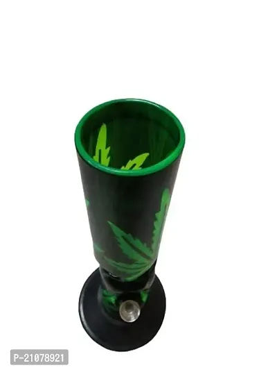 METIER 12 inch Bend Acrylic Bong With Leaf Print.(30 cm, Transparent Green with Leaf Print)-thumb4