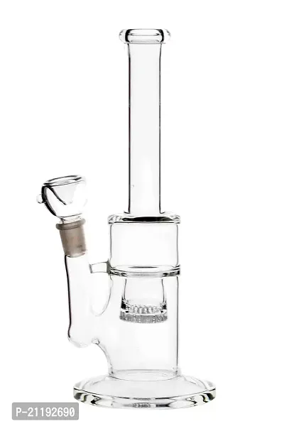 Metier Bongs 10 Inch Glass Honeycomb Smoking Hookah Pipe Bong with Shooter (25 cm, Clear)