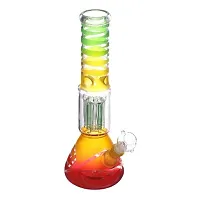 Metier Bongs 12 Inch Glass 10 Arm Tree Percolator Ice Hookah Bong Smoking Pipe (30 cm, Rasta Colour)-thumb3