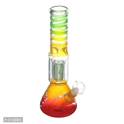 Metier Bongs 12 Inch Glass 10 Arm Tree Percolator Ice Hookah Bong Smoking Pipe (30 cm, Rasta Colour)-thumb4