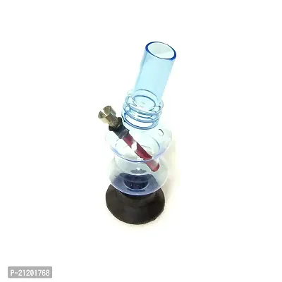 Metier 8 Inch Transparent Sky Blue Colour Small Acrylic Water pipe Bong (Transparent Sky Blue)-thumb3