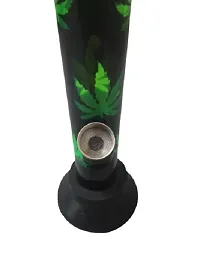 Metier 8 Inch Transparent Green Colour Small Acrylic Water Bong (Transparent Green with Leaf Print)-thumb4