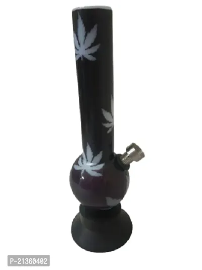 Metier 8 Inch Opaque White Acrylic Mini Smoking Bong. Pipe Diameter 3.0 cm (20 cm, Opaque White with Leaf Print)-thumb3