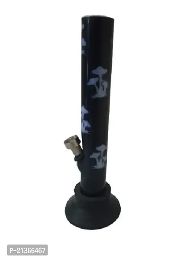 Metier 8 Inch Tall Straight Acrylic Water Bong with Mushroom Print.