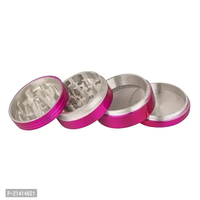 Metier 50 mm Metal Herb Storage Grinder/Crusher with Honey Dust Filter -4 Parts (Pink)-thumb3