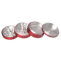 Metier 50 mm Metal Herb Storage Grinder/Crusher with Honey Dust Filter -4 Parts (Red)-thumb2