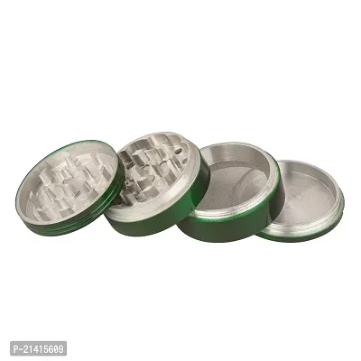 Metier 50 mm Metal Herb Storage Grinder/Crusher with Honey Dust Filter -4 Parts (Green)-thumb3