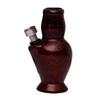 Metier 4 Inch Tall Ceramic Water Bong. (Red)-thumb1