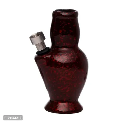 Metier 4 Inch Tall Ceramic Water Bong. (Red)-thumb2