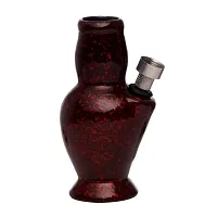 Metier 4 Inch Tall Ceramic Water Bong. (Red)-thumb2