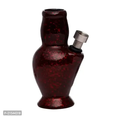 Metier 4 Inch Tall Ceramic Water Bong. (Red)-thumb3