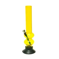 METIER 12 inch Double Bulb Acrylic Smoking Water Pipe Bong.(Transparent Yellow)-thumb1