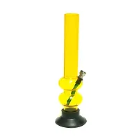 METIER 12 inch Double Bulb Acrylic Smoking Water Pipe Bong.(Transparent Yellow)-thumb2