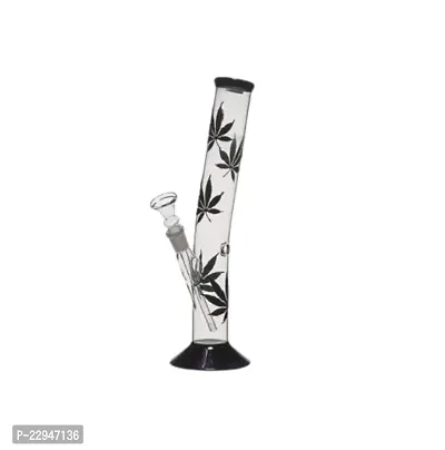 Metier Bongs 12 Inch Glass Pipe Leaf Print Hookah Smoking Bong (30 cm, Clear)