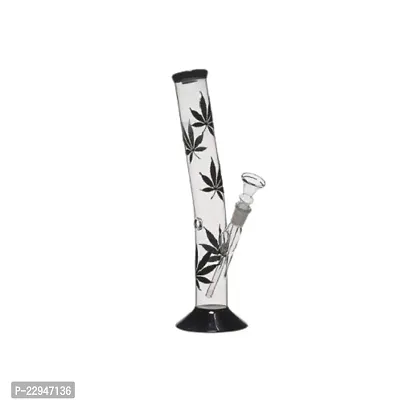 Metier Bongs 12 Inch Glass Pipe Leaf Print Hookah Smoking Bong (30 cm, Clear)-thumb2