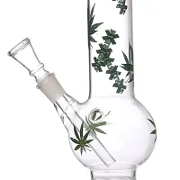 Metier Bongs 18 Inch Glass Leaf Print Smoking Pipe Hookah Bong and Shooter (45 cm, Clear).-thumb2