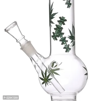 Metier Bongs 18 Inch Glass Leaf Print Smoking Pipe Hookah Bong and Shooter (45 cm, Clear).-thumb3