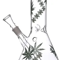 Metier Bongs 18 Inch Glass Leaf Print Smoking Hookah Bong Pipe with Shooter (45 cm, Clear)-thumb1