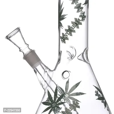 Metier Bongs 18 Inch Glass Leaf Print Smoking Hookah Bong Pipe with Shooter (45 cm, Clear)-thumb2