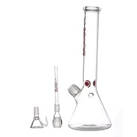 Metier 12 Inch Tall Clear Oval Bulb Glass Water Pipe Hookah Ice Bong with Boost Print (32 cm, Clear)-thumb1