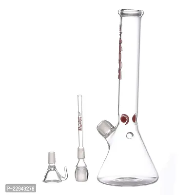 Metier 12 Inch Tall Clear Oval Bulb Glass Water Pipe Hookah Ice Bong with Boost Print (32 cm, Clear)-thumb2