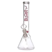 Metier 12 Inch Tall Clear Oval Bulb Glass Water Pipe Hookah Ice Bong with Boost Print (32 cm, Clear)-thumb3