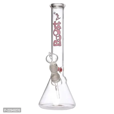 Metier 12 Inch Tall Clear Oval Bulb Glass Water Pipe Hookah Ice Bong with Boost Print (32 cm, Clear)-thumb4