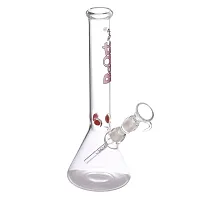 Metier 12 Inch Tall Clear Oval Bulb Glass Water Pipe Hookah Ice Bong with Boost Print (32 cm, Clear)-thumb4