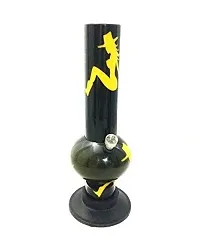 Metier 12 Inch Single Bulb Acrylic Water pipe Bong with Yellow Lady Print (30 cm, Black)-thumb2