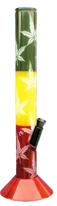 METIER 16 inch Leaf Printed Acrylic Water pipe Bong (40 cm )-thumb1