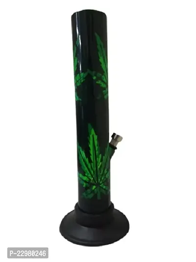 Metier 12 inch Leaf Printed Acrylic Water pipe Bong (30 cm, Transparent Green with Leaf Print)-thumb4