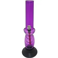 Metier 12 Inch Acrylic Gripper Water pipe Bong (30 cm, Transparent Purple)-thumb1