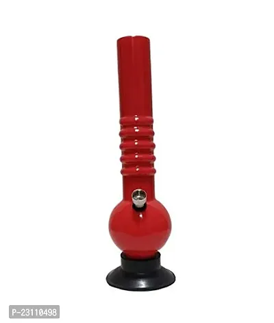 Metier 12 inch Single Bulb Acrylic Gripper Smoking Water pipe Bong (30 cm, Opaque Red)